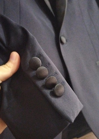 Düğmeli Siyah Erkek Ceket - Görsel 2