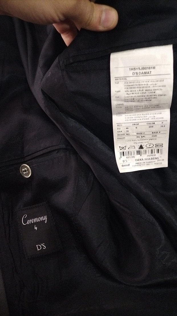 Düğmeli Siyah Erkek Ceket - Görsel 3