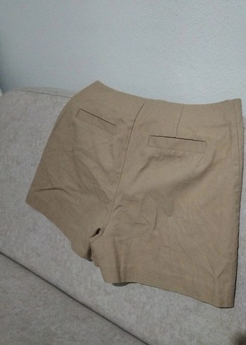 Düğmeli Bej Kadın Kumaş Pantolon - Görsel 2