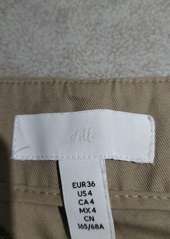 Düğmeli Bej Kadın Kumaş Pantolon - Görsel 3