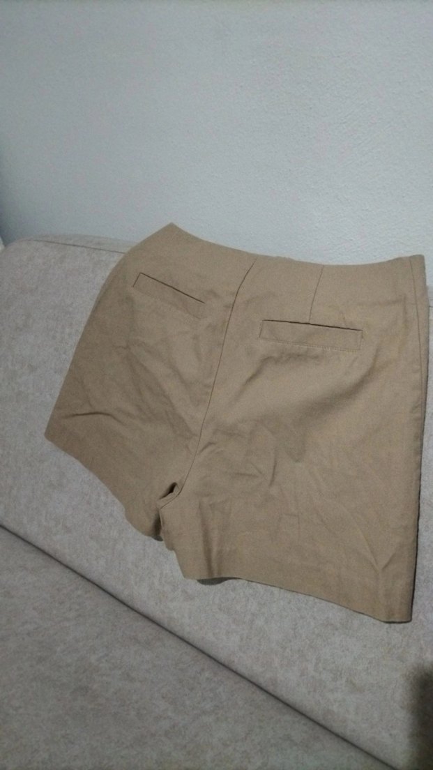 Düğmeli Bej Kadın Kumaş Pantolon - Görsel 2