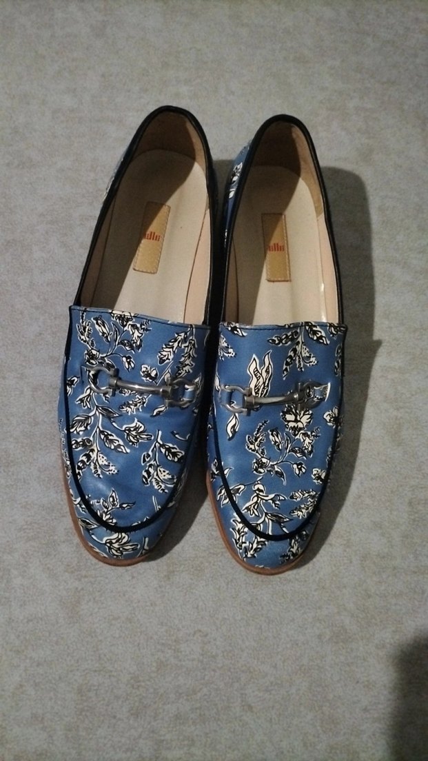 Mavi Kemerli Kadın Klasik Topuklu Babet - Görsel 2