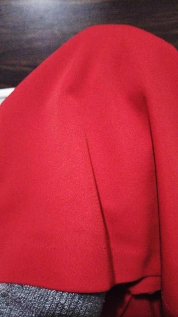 Kırmızı Uzun Drapeli Kadın Abiye Elbise - Görsel 2