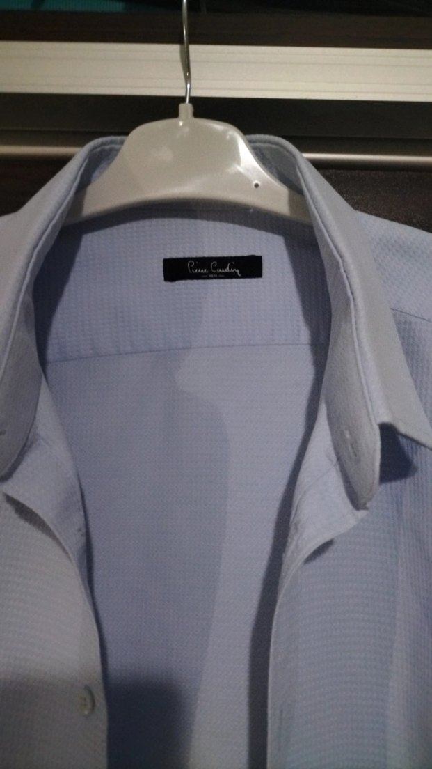 Düğmeli Mavi Erkek Gömlek - Görsel 2