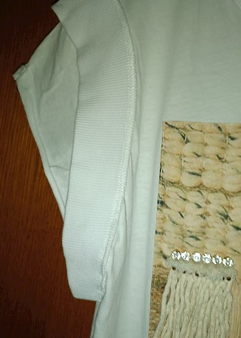 Püsküllü Bohem Kısa Kollu Kadın Tişört - Görsel 3