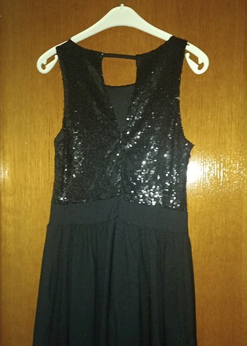 Siyah Uzun Gösterişli Abiye Elbise - Görsel 3