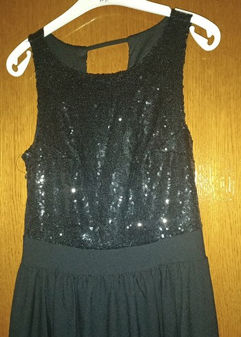 Siyah Uzun Gösterişli Abiye Elbise - Görsel 2