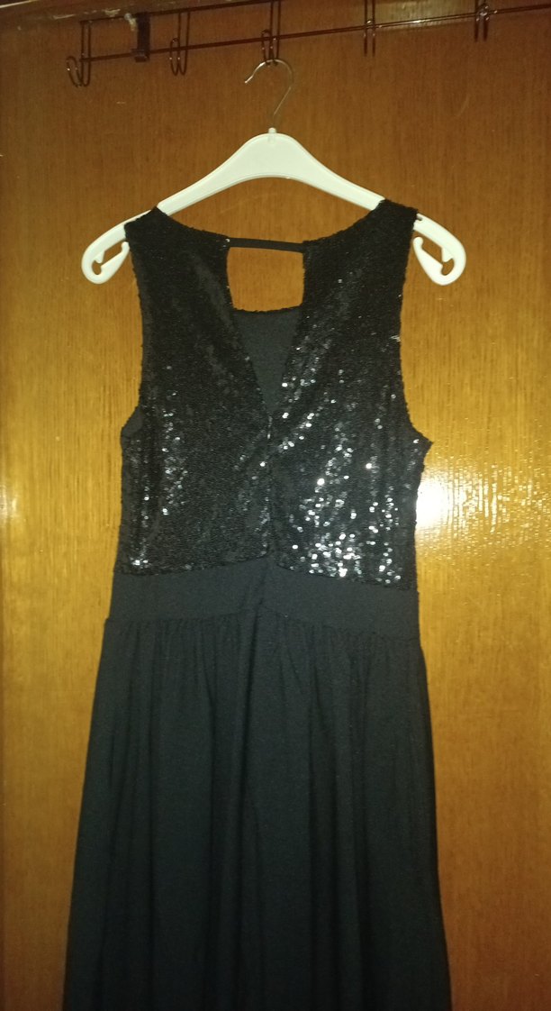 Siyah Uzun Gösterişli Abiye Elbise - Görsel 3