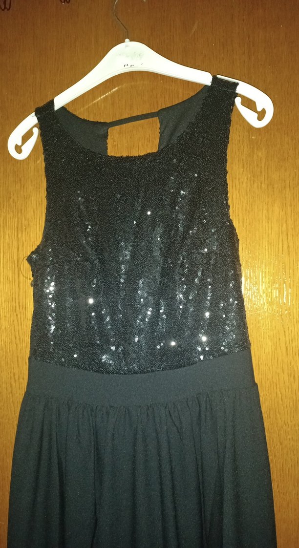 Siyah Uzun Gösterişli Abiye Elbise - Görsel 2