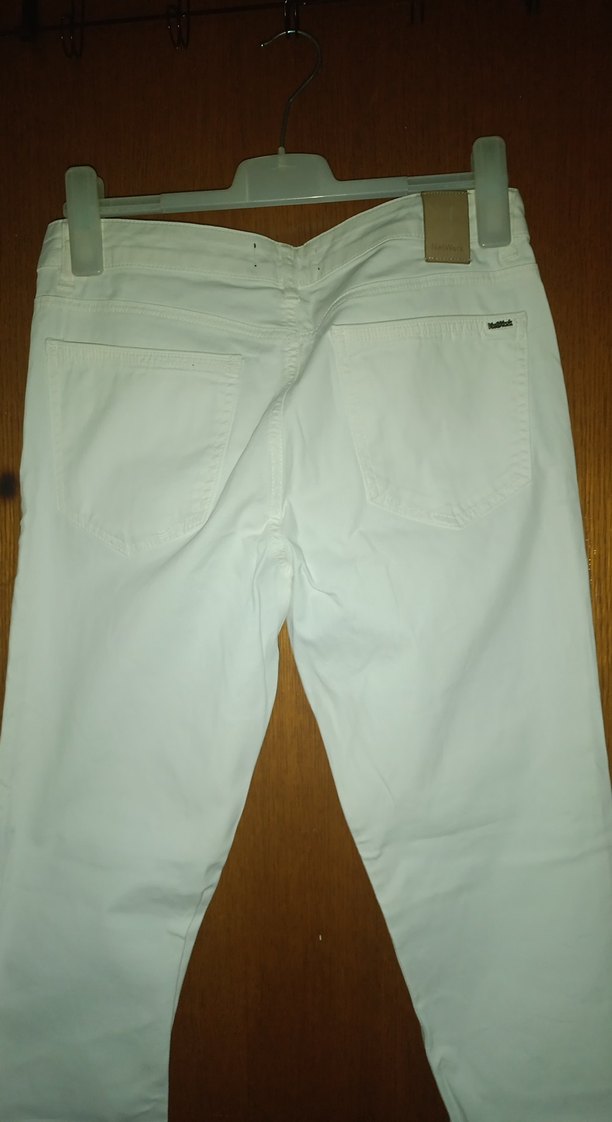 Beyaz Kadın Midi Kumaş Pantolon - Görsel 3