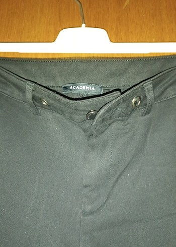 Siyah Midi Kadın Denim Kumaş Pantolon - Görsel 2