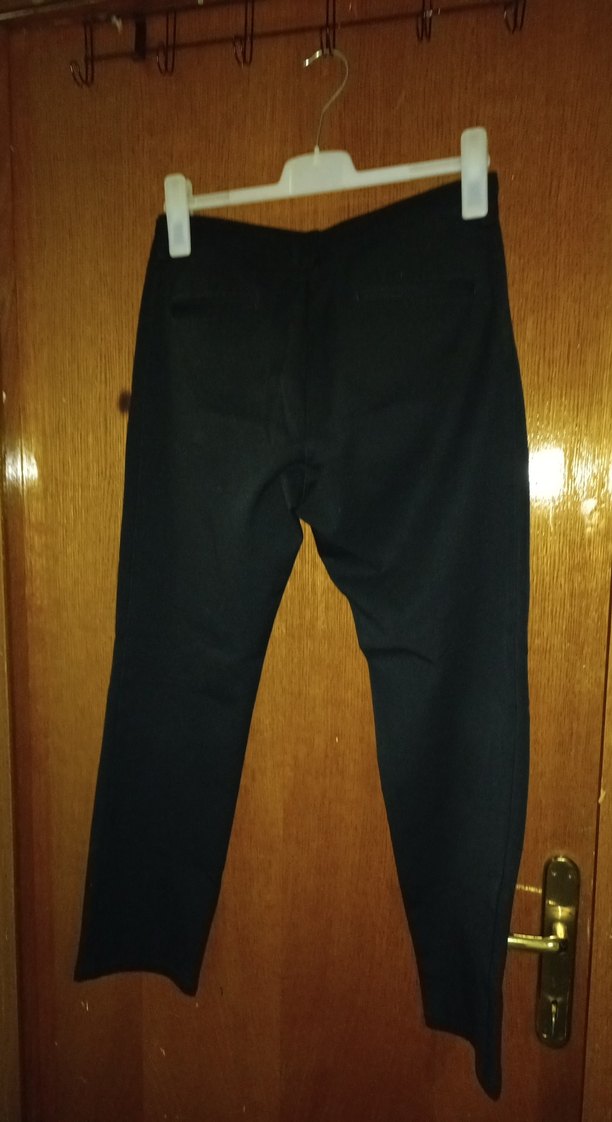 Siyah Midi Kadın Denim Kumaş Pantolon - Görsel 3