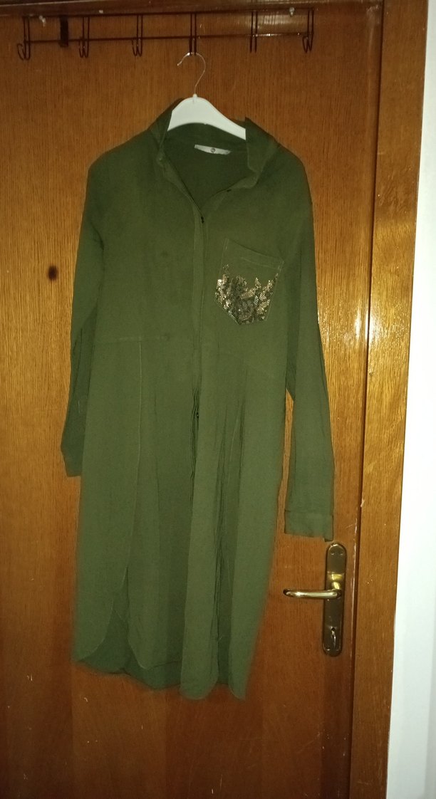 Yeşil Nakışlı Uzun Kollu Kadın Tunik - Görsel 2