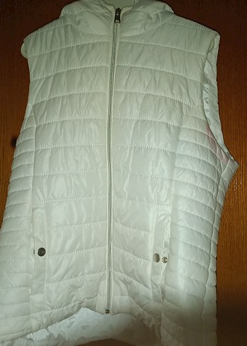 Beyaz Fermuarlı Kadın Yelek - Görsel 2