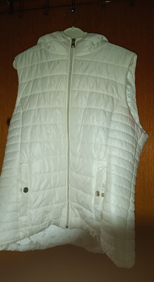 Beyaz Fermuarlı Kadın Yelek - Görsel 2