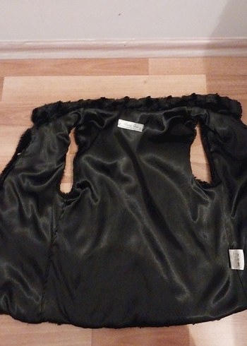 Siyah sahte Kürklü Kız çocuk Yelek - Görsel 2