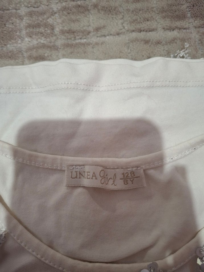 Pul İşlemeli Beyaz Kolsuz - Görsel 2