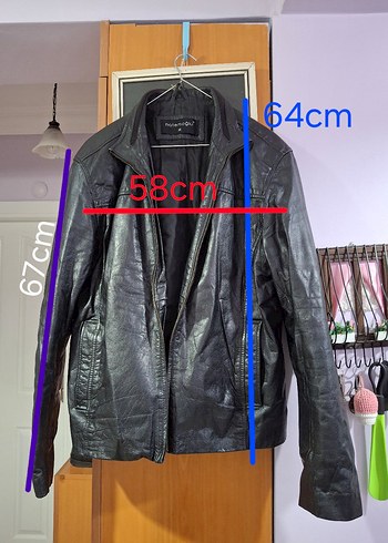 Siyah Deri  biker HATEMOĞLU erkek Ceket - Görsel 8