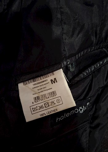 Siyah Deri  biker HATEMOĞLU erkek Ceket - Görsel 4