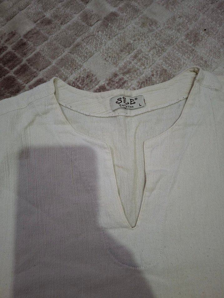 Rahat Kesim Erkek Beyaz Tişört - Görsel 5