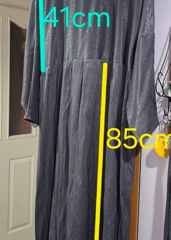 Gri Uzun Kadın Elbise - Görsel 2