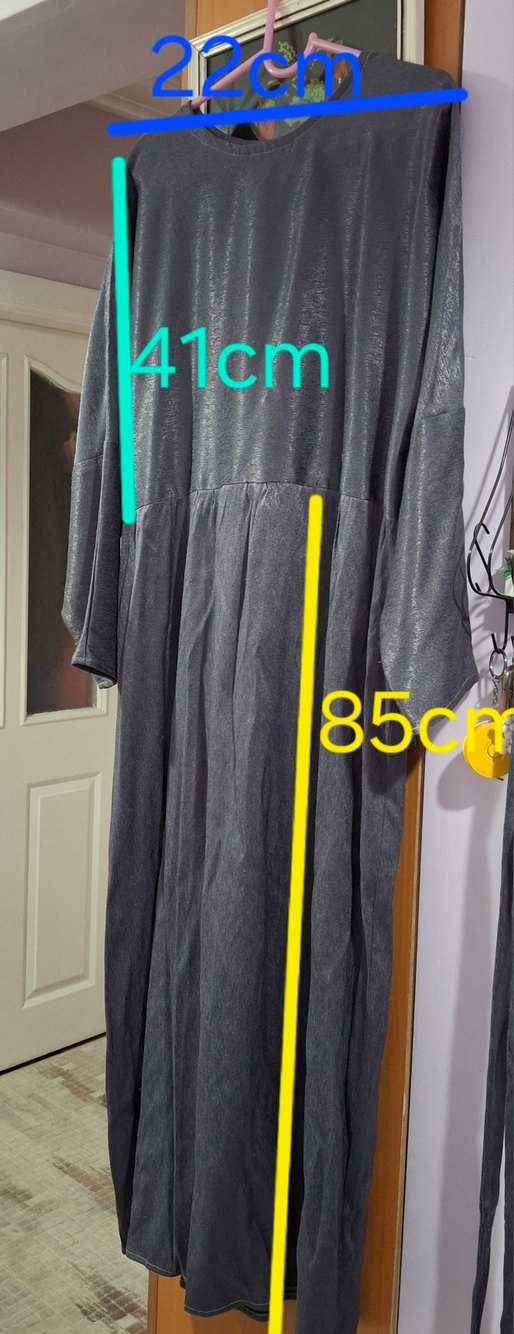 Gri Uzun Kadın Elbise - Görsel 2