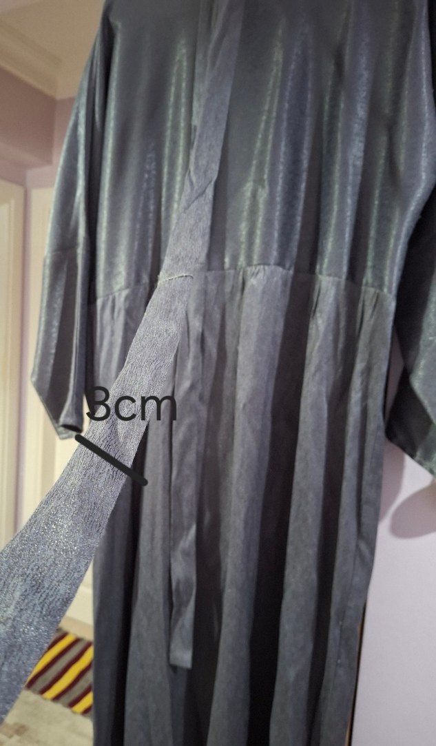 Gri Uzun Kadın Elbise - Görsel 5