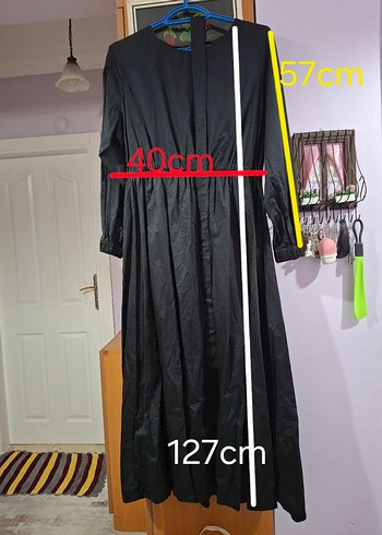 Uzun Siyah Gotik Kadın Elbise - Görsel 2