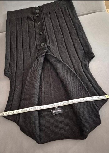 Gri Düğmeli Kadın Triko Süveter - Görsel 4