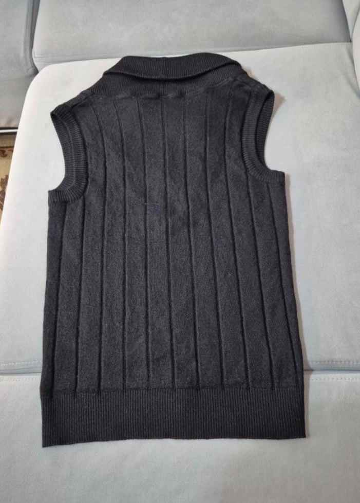 Gri Düğmeli Kadın Triko Süveter - Görsel 3