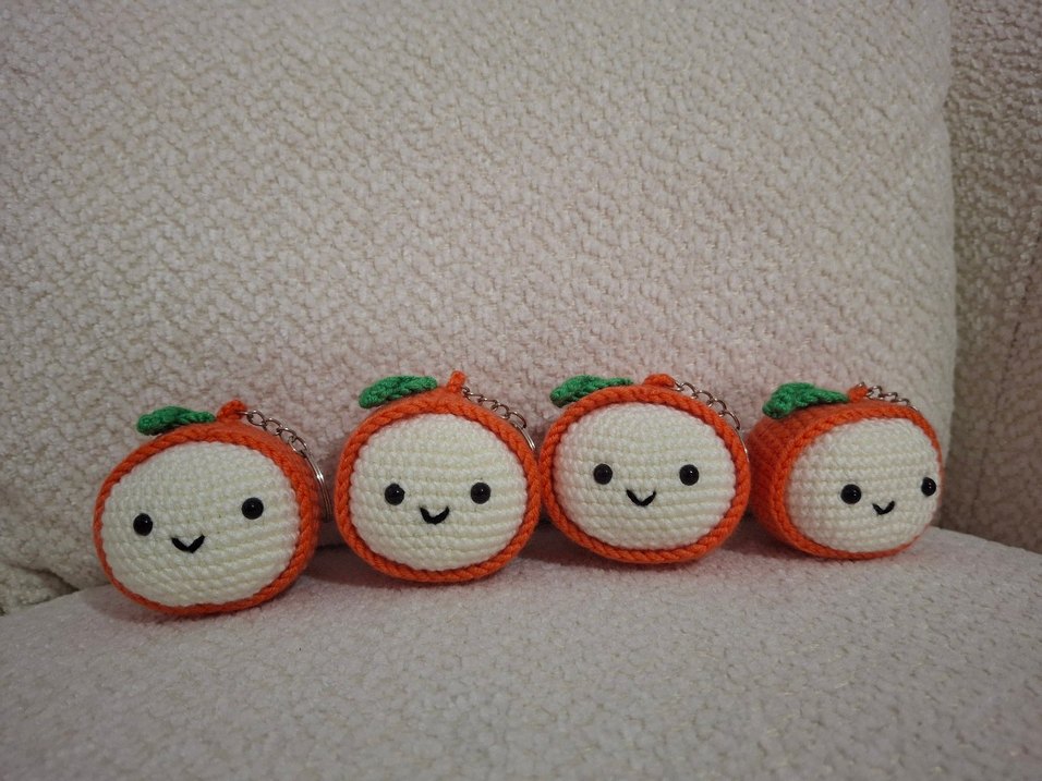 AMİGURUMİ MANDALİNA ANAHTARLIK TANE FİYATI - Görsel 5