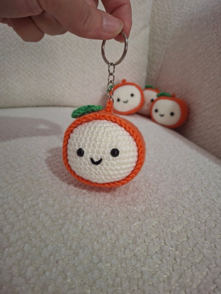 AMİGURUMİ MANDALİNA ANAHTARLIK TANE FİYATI - Görsel 4