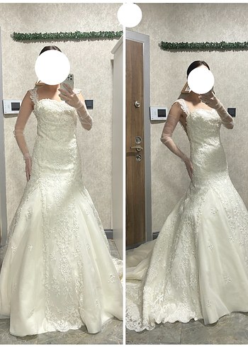 Balık Gelinlik Rimano Sposa 34-36 Eldivenli İşlemeli - Görsel 3