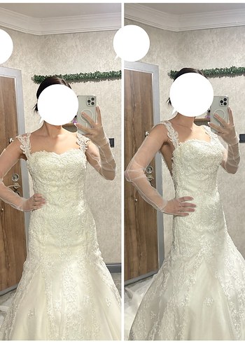 Balık Gelinlik Rimano Sposa 34-36 Eldivenli İşlemeli - Görsel 2