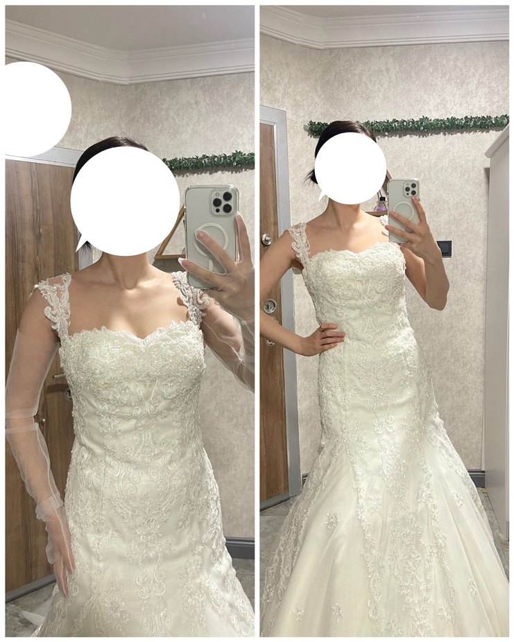 Balık Gelinlik Rimano Sposa 34-36 Eldivenli İşlemeli - Görsel 5