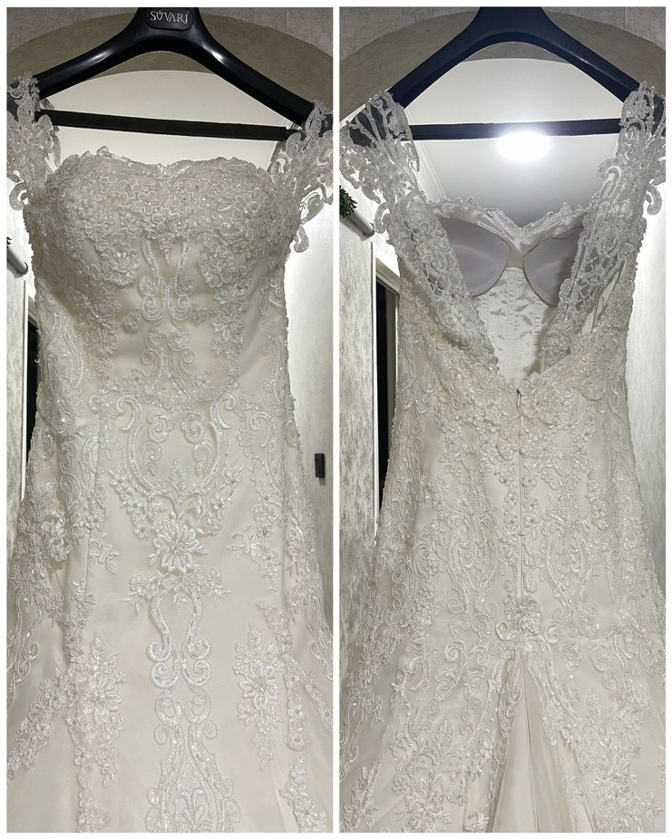 Balık Gelinlik Rimano Sposa 34-36 Eldivenli İşlemeli - Görsel 4