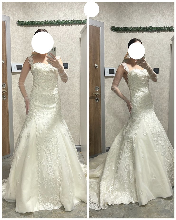 Balık Gelinlik Rimano Sposa 34-36 Eldivenli İşlemeli - Görsel 2