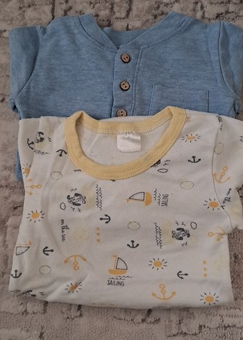 Uzun Kollu Mavi Pamuklu Bebek Body - Görsel 2