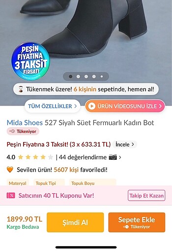 38 Beden siyah Renk Mida shoes topuklu bot