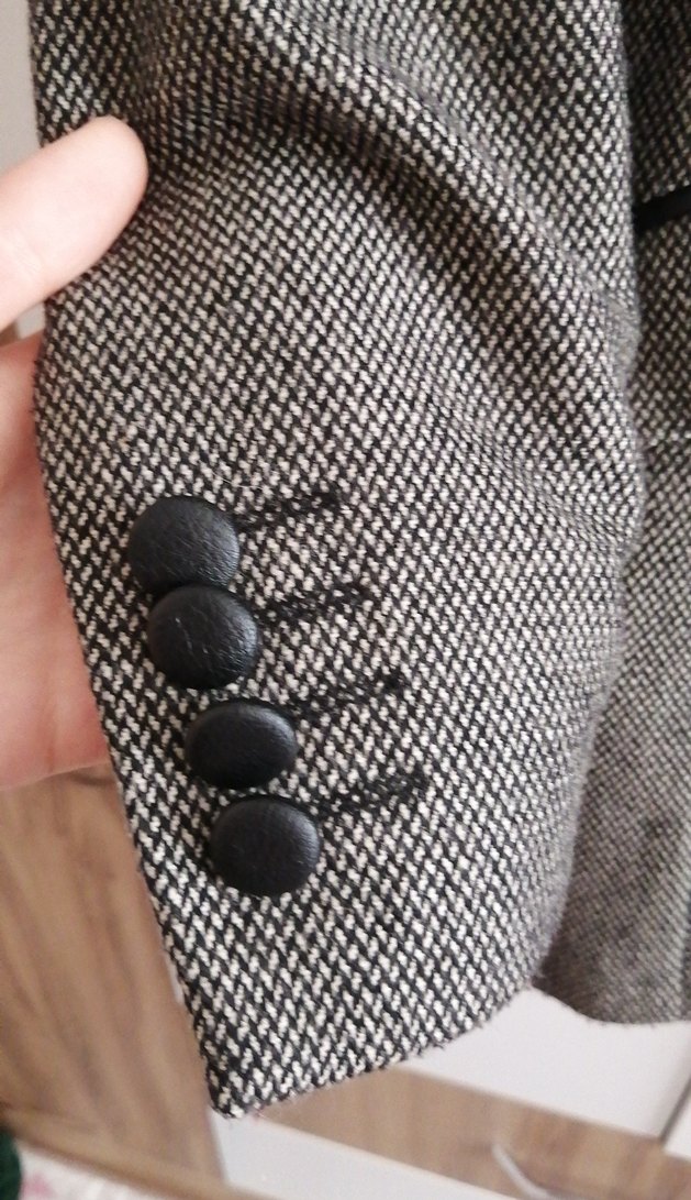 Gri Yünlü Düğmeli Erkek Ceket - Görsel 5