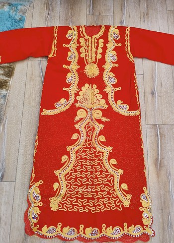 Kırmızı bindallı kaftan kınalık yöresel kostüm - Görsel 3