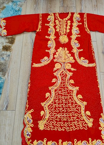 Kırmızı bindallı kaftan kınalık yöresel kostüm - Görsel 4