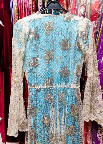 Dantelli Uzun Mavi Bohem Gelinlik abiye - Görsel 4