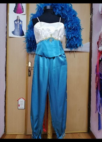 Mavi Nakışlı Uzun Kollu Bohem Kadın Bindallı - Görsel 5