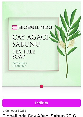Biobellinda Çay Ağacı Sabunu 20 G