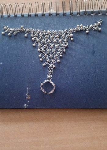 mardin el yapımı gümüş Şahmeran  bileklik yüzük - Görsel 2