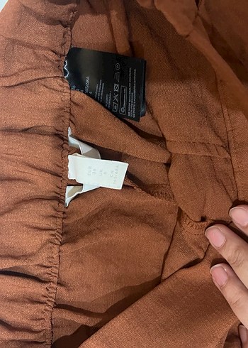 Kahverengı turuncu gıbıde pantolon - Görsel 2