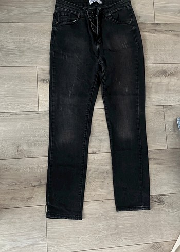 Siyah Normal Boy Kadın Denim Pantolon