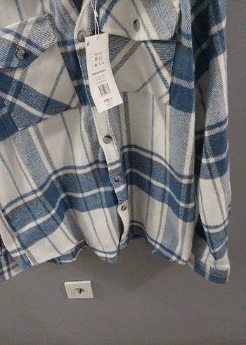 Mavi Kareli Uzun Kollu Pamuklu Gömlek - Görsel 2