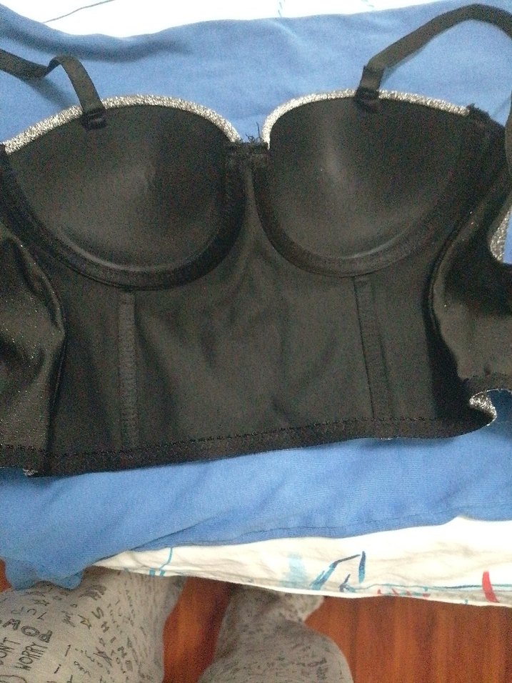 Gri Payetli Straplez Bustiyer - Görsel 2